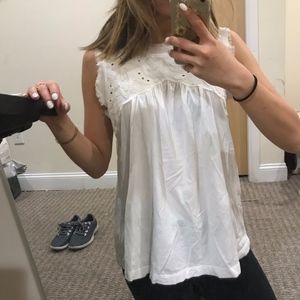 ANTHROPOLOGIE Meadow Rue White Lace Tank